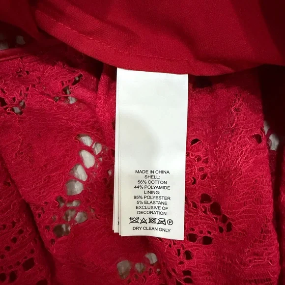 Kate Spade Red Lace Fit & Flare Dress Poppy Field Size 16 EUC - Picture 9 of 10